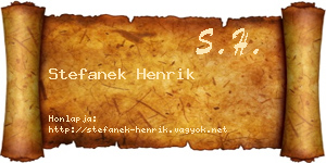 Stefanek Henrik névjegykártya